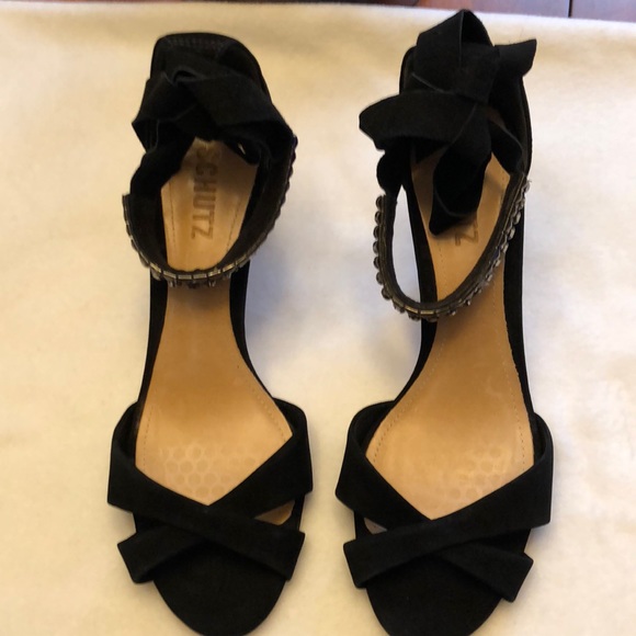 EUC SCHUTZ heels. Embroidered ankle strap. Size 8. - Picture 2 of 5